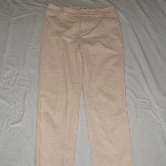 CLUB MONACO Pink Textured Straight Leg Mid Rise Cropped Pants Size 2 - Picture 3 of 7